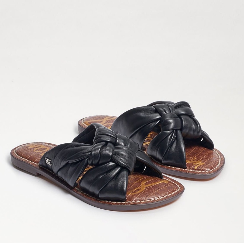 Sam Edelman Black Leather Garson Slide knot Sandals